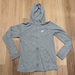 Nike Women’s Light Gray Zip-Up Hoodie size M